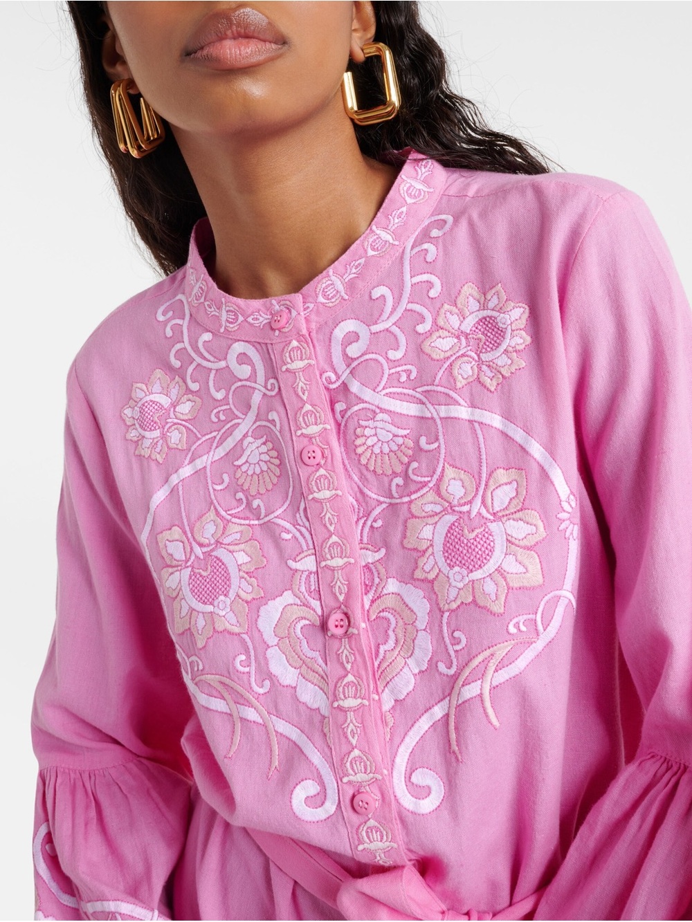 NWT Melissa Odabash Pink Embroidered Mini Dress